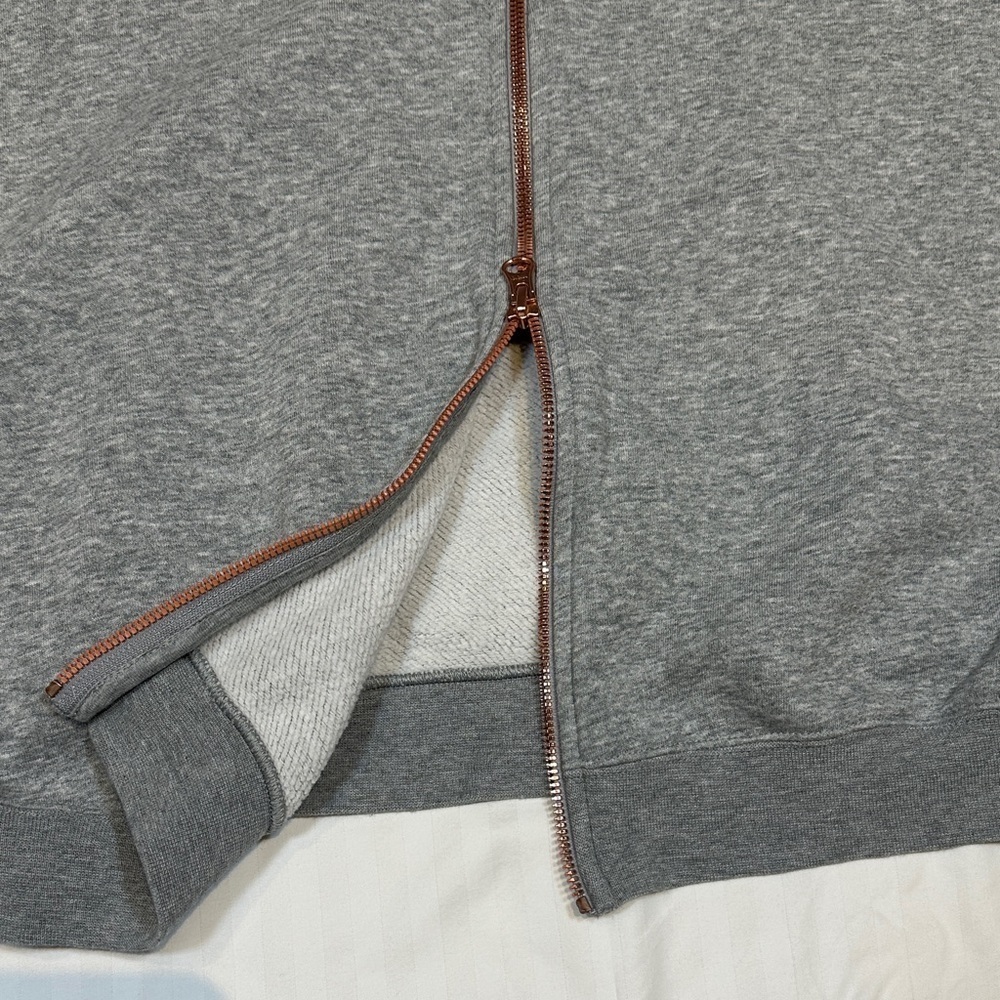 [WOMEN] Nike Air Grey Crop Top Hoodie with Logo | Zipper Back Sweatshirt S - Picture 9 of 11